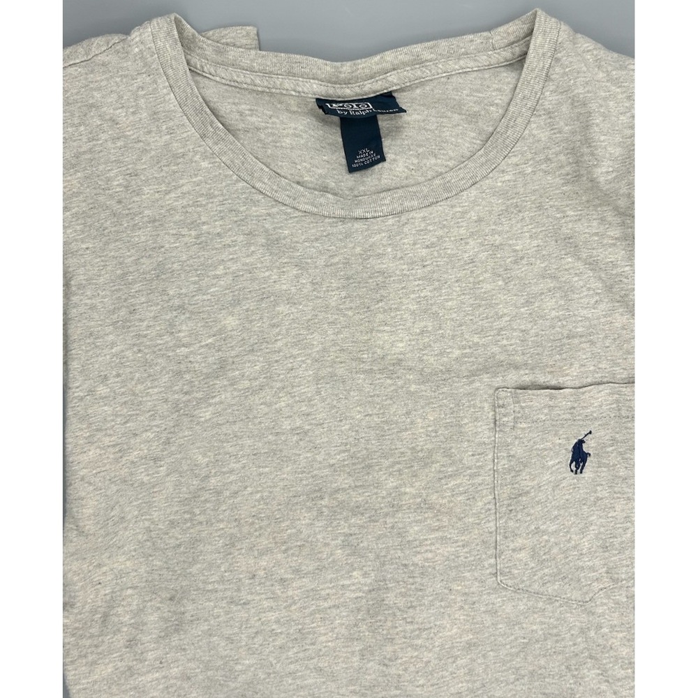 Polo Ralph Lauren Mens Long Sleeve Pocket T‎ Shirt Gray XXL Cotton Crew Neck
